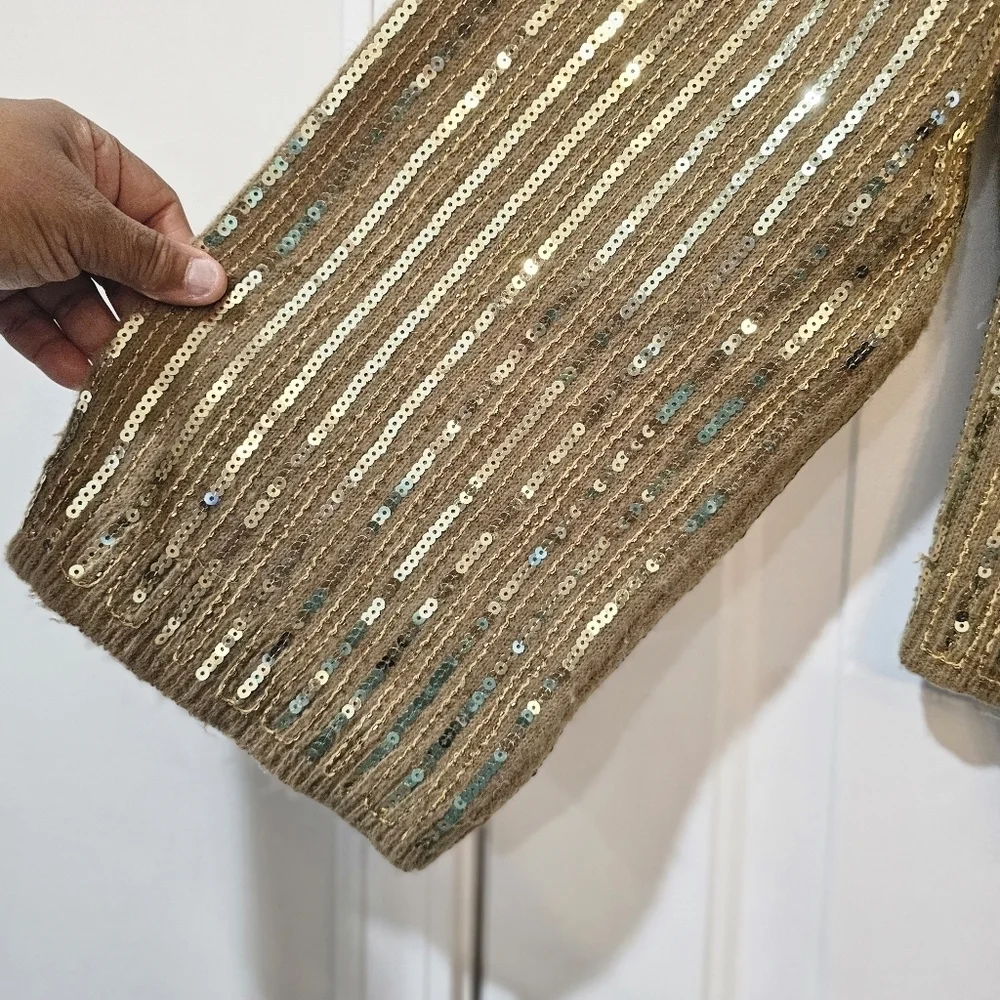 Zara Limited Edition Sequin Sweater size medium 70's Disco T. Swift Style Like - Picture 6 of 13